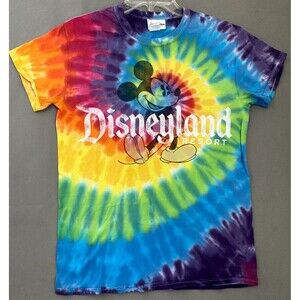 Disneyland Resort Mickey Mouse Shirt Adult‎ Small Tie Dye Rainbow Graphic Disney